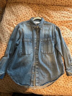 Anine Bing Dante Denim Button-Up Shirt M